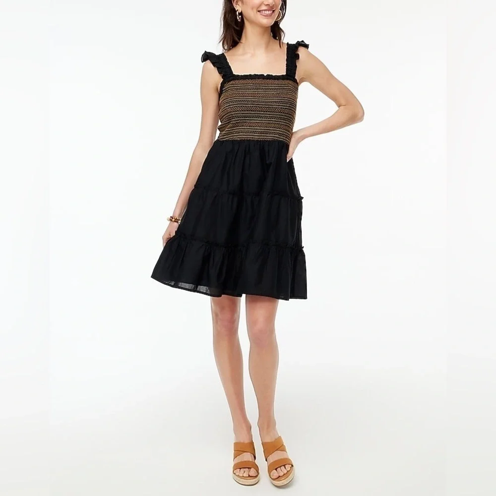 J Crew Smocked tiered mini dress Item BR893
